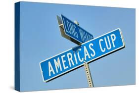 "Americas Cup" street sign in Newport, Rhode Island-null-Stretched Canvas