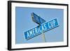 "Americas Cup" street sign in Newport, Rhode Island-null-Framed Photographic Print
