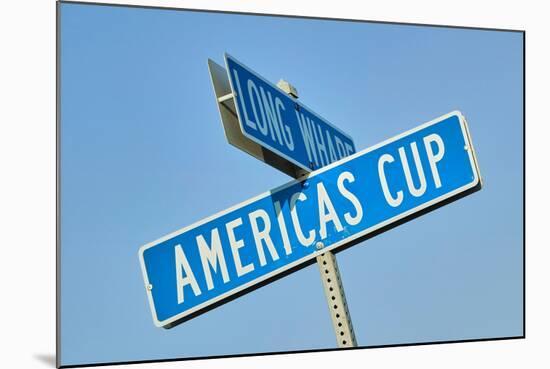 "Americas Cup" street sign in Newport, Rhode Island-null-Mounted Photographic Print