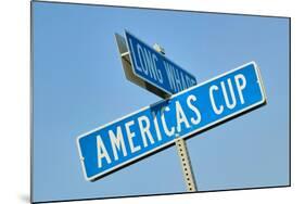 "Americas Cup" street sign in Newport, Rhode Island-null-Mounted Photographic Print