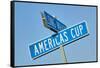 "Americas Cup" street sign in Newport, Rhode Island-null-Framed Stretched Canvas