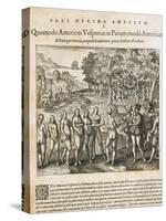 Amerigo Vespucci Discovers the Primitive Population on the Orinoco Delt-Theodore de Bry-Stretched Canvas