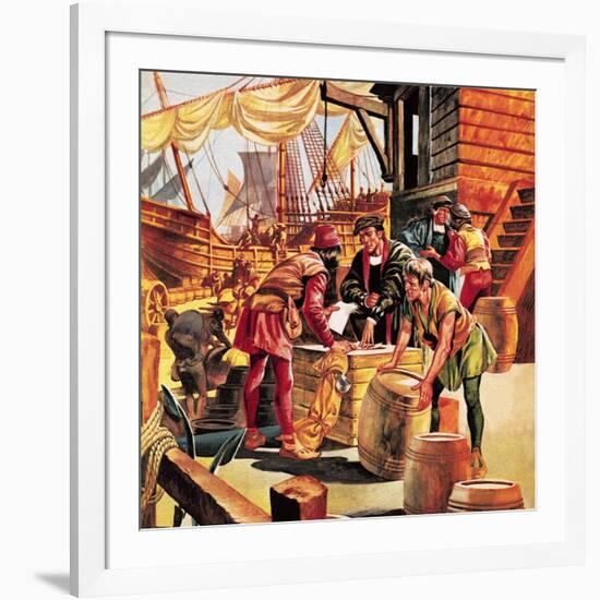 Amerigo Vespucci, the Man Who Gave America Its Name-Ron Embleton-Framed Giclee Print