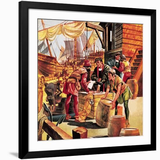 Amerigo Vespucci, the Man Who Gave America Its Name-Ron Embleton-Framed Giclee Print