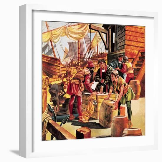 Amerigo Vespucci, the Man Who Gave America Its Name-Ron Embleton-Framed Giclee Print