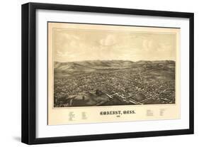 Amherst, Massachusetts - Panoramic Map-Lantern Press-Framed Art Print