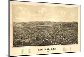 Amherst, Massachusetts - Panoramic Map-Lantern Press-Mounted Art Print