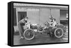 Amherst Villiers and a Mechanic Taking the Revs of a Bugatti Cordon Rouge, C1920S-null-Framed Stretched Canvas