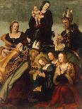 Madonna with Child and Saints Gregory the Great, Nicholas and Lucy-Amico Aspertini-Giclee Print
