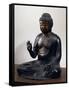 Amida-Nyorai or Buddha Amitabha, Seated While Listening, Bronze Statue, Japan-null-Framed Stretched Canvas