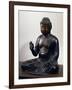 Amida-Nyorai or Buddha Amitabha, Seated While Listening, Bronze Statue, Japan-null-Framed Giclee Print