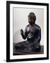 Amida-Nyorai or Buddha Amitabha, Seated While Listening, Bronze Statue, Japan-null-Framed Giclee Print