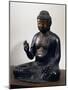 Amida-Nyorai or Buddha Amitabha, Seated While Listening, Bronze Statue, Japan-null-Mounted Giclee Print