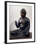 Amida-Nyorai or Buddha Amitabha, Seated While Listening, Bronze Statue, Japan-null-Framed Giclee Print