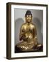 Amida-Nyorai or Buddha Amitabha, Seated While Preaching, Lacquered and Gilded Wooden Statue, Japan-null-Framed Giclee Print