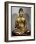 Amida-Nyorai or Buddha Amitabha, Seated While Preaching, Lacquered and Gilded Wooden Statue, Japan-null-Framed Giclee Print