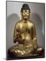 Amida-Nyorai or Buddha Amitabha, Seated While Preaching, Lacquered and Gilded Wooden Statue, Japan-null-Mounted Giclee Print