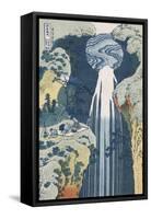 Amida Waterfall on the Kiso Highway, from series 'A Journey to the Waterfalls of all the Provinces'-Katsushika Hokusai-Framed Stretched Canvas