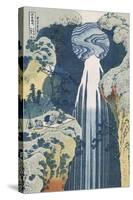 Amida Waterfall on the Kiso Highway, from series 'A Journey to the Waterfalls of all the Provinces'-Katsushika Hokusai-Stretched Canvas
