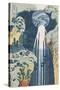 Amida Waterfall on the Kiso Highway'-Katsushika Hokusai-Stretched Canvas