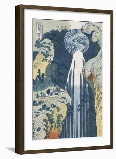 Amida Waterfall on the Kiso Highway'-Katsushika Hokusai-Framed Premium Giclee Print