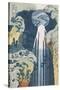 Amida Waterfall on the Kiso Highway'-Katsushika Hokusai-Stretched Canvas