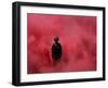 Amidst Smoke from a Flare, a Soldier Attends a Military Ceremony in Cali, Colombia-null-Framed Photographic Print