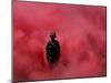 Amidst Smoke from a Flare, a Soldier Attends a Military Ceremony in Cali, Colombia-null-Mounted Photographic Print