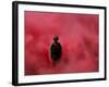 Amidst Smoke from a Flare, a Soldier Attends a Military Ceremony in Cali, Colombia-null-Framed Photographic Print