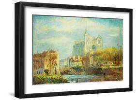 Amiens Cathedral in Autumn Sun; Cathedrale d'Amiens: Effet de Soleil Automne, 1910-Albert-Charles Lebourg-Framed Giclee Print