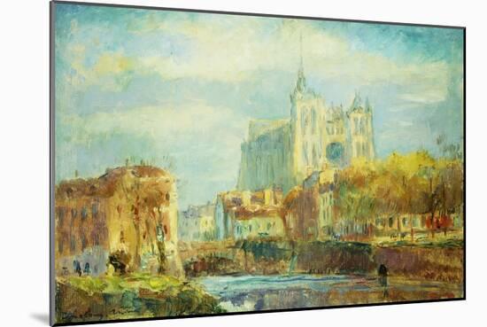 Amiens Cathedral in Autumn Sun; Cathedrale d'Amiens: Effet de Soleil Automne, 1910-Albert-Charles Lebourg-Mounted Giclee Print