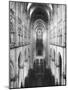 Amiens Cathedral Showing High Vaulted Arches, Rose Window in Distance, Sublime Gothic Expression-Nat Farbman-Mounted Photographic Print