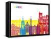 Amiens Skyline Pop-paulrommer-Framed Stretched Canvas