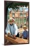 Amish Barnraising Scene-Lantern Press-Mounted Art Print