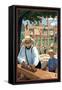 Amish Barnraising Scene-Lantern Press-Framed Stretched Canvas