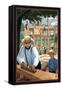 Amish Barnraising Scene-Lantern Press-Framed Stretched Canvas