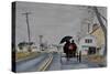 Amish Buggy,Honeywell,Pa., 2002, (Watercolor)-Anthony Butera-Stretched Canvas