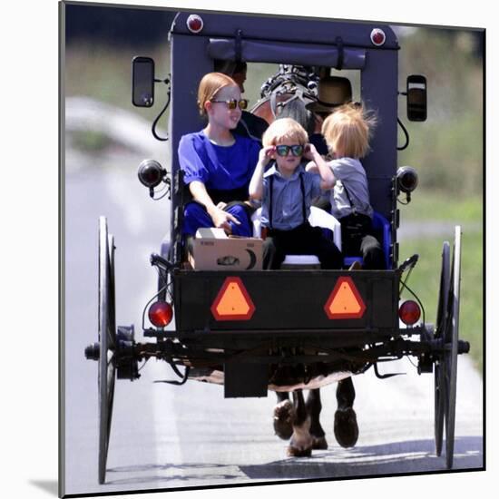 Amish Children Sport Fashion Sunglasses-null-Mounted Photographic Print