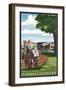 Amish Country - Field Scene-Lantern Press-Framed Art Print