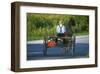 Amish driving a horse-drawn cart, Pennsylvania, USA-null-Framed Art Print