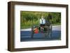 Amish driving a horse-drawn cart, Pennsylvania, USA-null-Framed Art Print