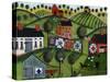 Amish Folk Art Quilts-Cheryl Bartley-Stretched Canvas