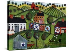 Amish Folk Art Quilts-Cheryl Bartley-Stretched Canvas