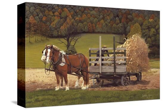 Amish Harvest-Kathleen Green-Stretched Canvas