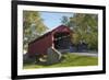 Amish Horse-drawn Buggy, Pool Forge Covered Bridge, built in 1859, Lancaster County, Pennsylvania,-Richard Maschmeyer-Framed Photographic Print