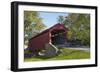 Amish Horse-drawn Buggy, Pool Forge Covered Bridge, built in 1859, Lancaster County, Pennsylvania,-Richard Maschmeyer-Framed Photographic Print