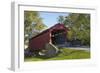 Amish Horse-drawn Buggy, Pool Forge Covered Bridge, built in 1859, Lancaster County, Pennsylvania,-Richard Maschmeyer-Framed Photographic Print