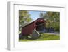 Amish Horse-drawn Buggy, Pool Forge Covered Bridge, built in 1859, Lancaster County, Pennsylvania,-Richard Maschmeyer-Framed Photographic Print