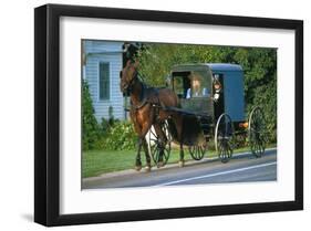 Amish in a carriage, Pennsylvania, USA-null-Framed Art Print