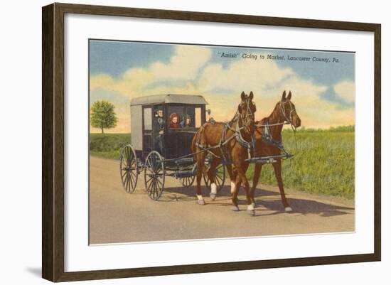 Amish in Carriage, Lancaster County, Pennsylvania-null-Framed Art Print